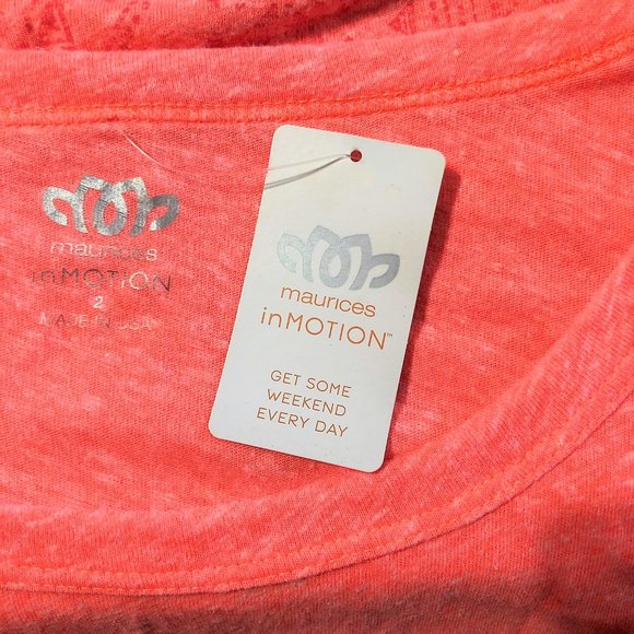 Maurices Fluorescent Peach Long Sleeve Tribal Tee - Picture 4 of 9